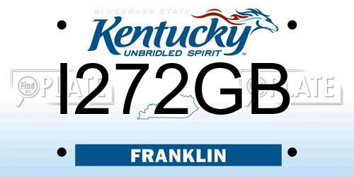 I272GB Kentucky License Plate