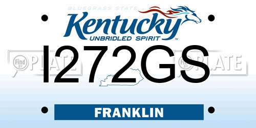 I272GS Kentucky License Plate