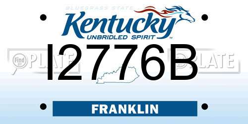 I2776B Kentucky License Plate