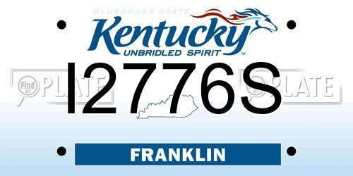 I2776S Kentucky License Plate