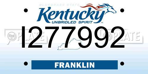 I277992 Kentucky License Plate