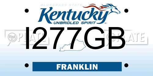 I277GB Kentucky License Plate