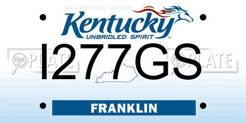 I277GS Kentucky License Plate