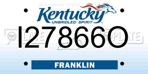 I27866O Kentucky License Plate