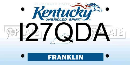 I27QDA Kentucky License Plate