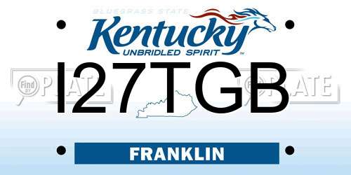 I27TGB Kentucky License Plate