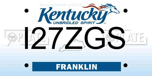 I27ZGS Kentucky License Plate