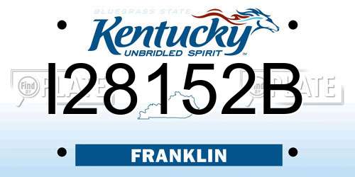 I28152B Kentucky License Plate