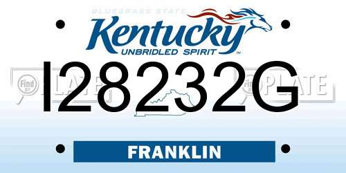 I28232G Kentucky License Plate