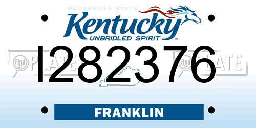 I282376 Kentucky License Plate