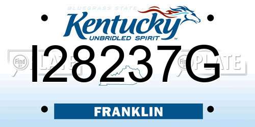 I28237G Kentucky License Plate