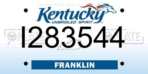 I283544 Kentucky License Plate