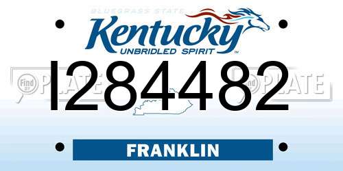 I284482 Kentucky License Plate