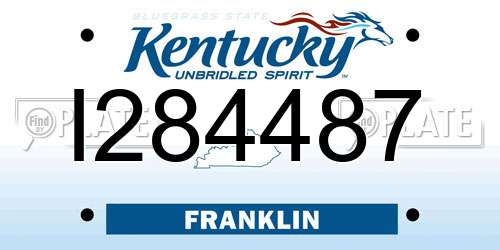 I284487 Kentucky License Plate