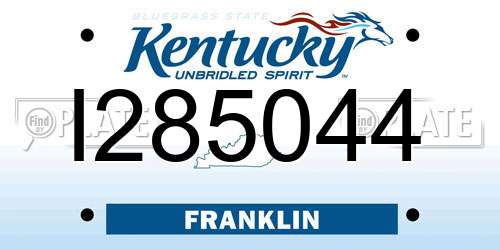 I285044 Kentucky License Plate