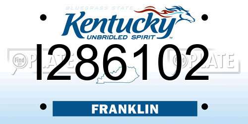 I286102 Kentucky License Plate