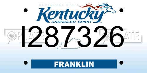 I287326 Kentucky License Plate