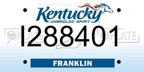 I288401 Kentucky License Plate