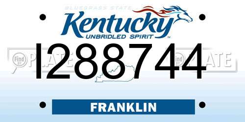 I288744 Kentucky License Plate