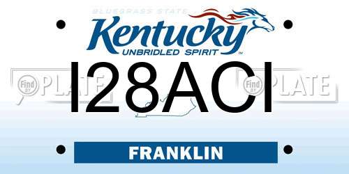 I28ACI Kentucky License Plate