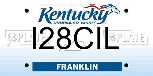 I28CIL Kentucky License Plate