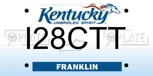 I28CTT Kentucky License Plate