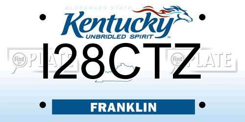 I28CTZ Kentucky License Plate