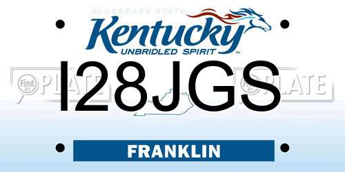 I28JGS Kentucky License Plate