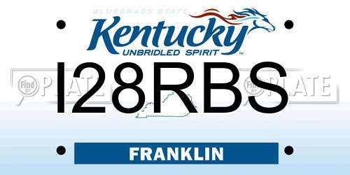 I28RBS Kentucky License Plate