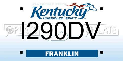 I290DV Kentucky License Plate
