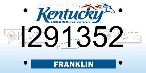 I291352 Kentucky License Plate
