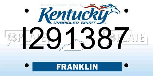 I291387 Kentucky License Plate
