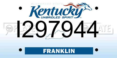 I297944 Kentucky License Plate