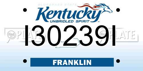 I30239I Kentucky License Plate