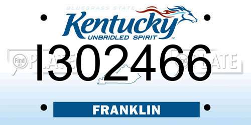 I302466 Kentucky License Plate