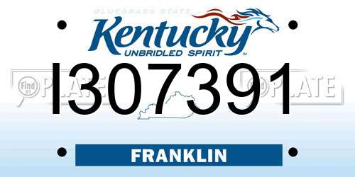 I307391 Kentucky License Plate