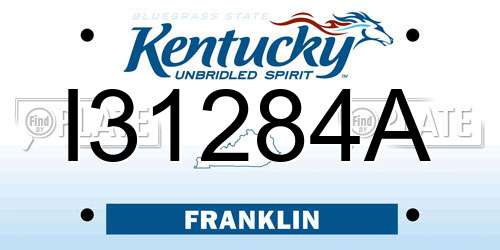 I31284A Kentucky License Plate