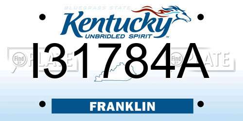 I31784A Kentucky License Plate
