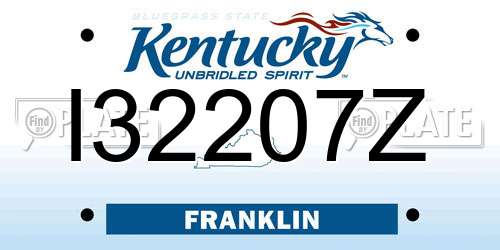 I32207Z Kentucky License Plate