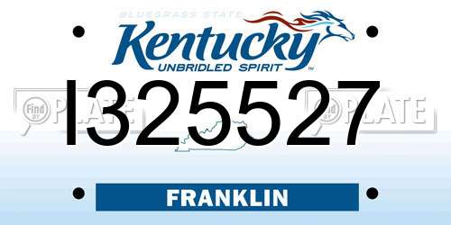 I325527 Kentucky License Plate