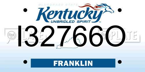I32766O Kentucky License Plate