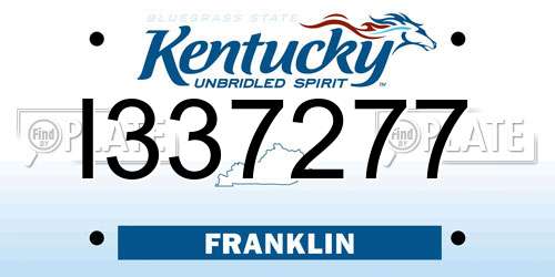 I337277 Kentucky License Plate
