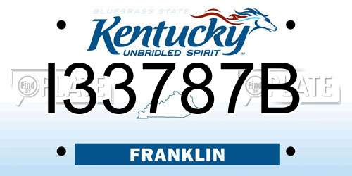 I33787B Kentucky License Plate