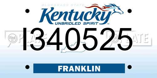 I340525 Kentucky License Plate