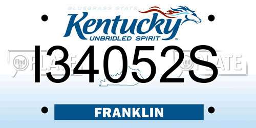 I34052S Kentucky License Plate