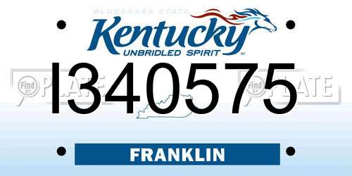 I340575 Kentucky License Plate