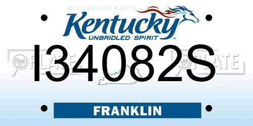 I34082S Kentucky License Plate