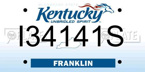 I34141S Kentucky License Plate