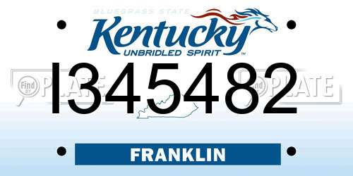 I345482 Kentucky License Plate