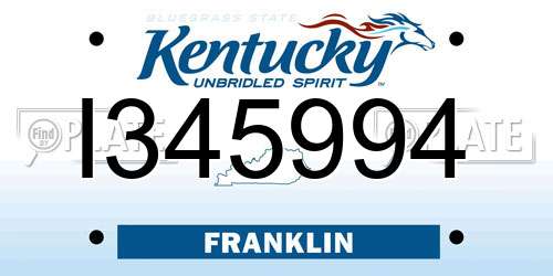 I345994 Kentucky License Plate